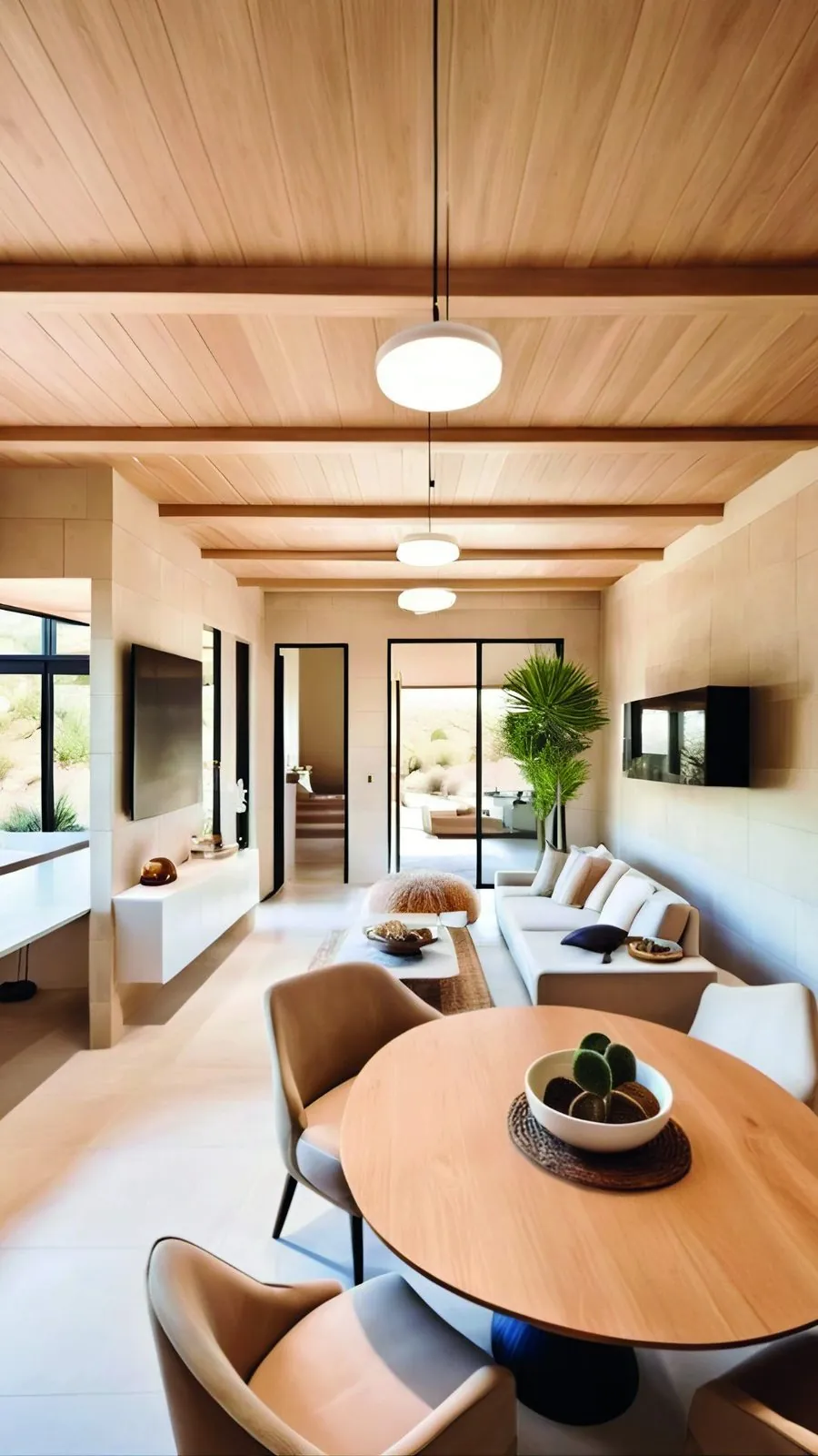 Sala comedor, render ilustrativo
