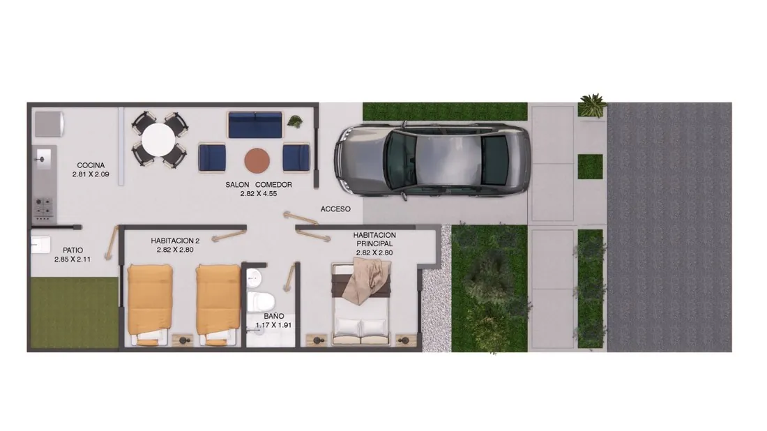 Plano de distribución de la vivienda Alameda Etapa 2